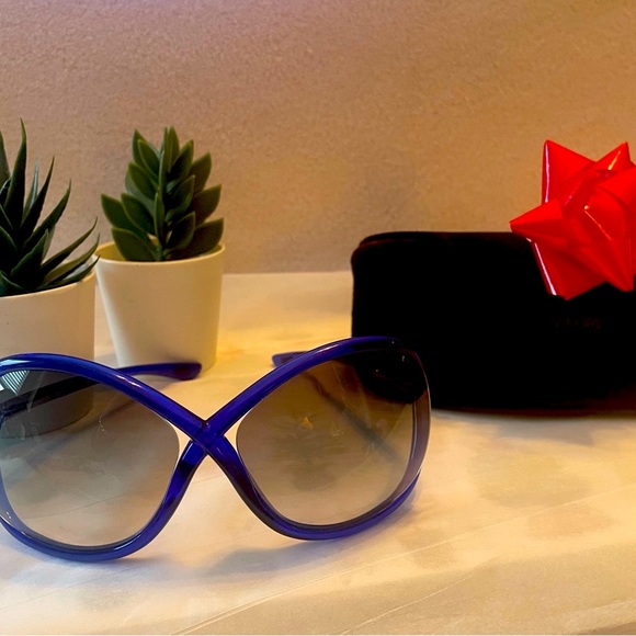 Tom Ford Whitney Royal Blue and Silver Sunglasses - Picture 2 of 9